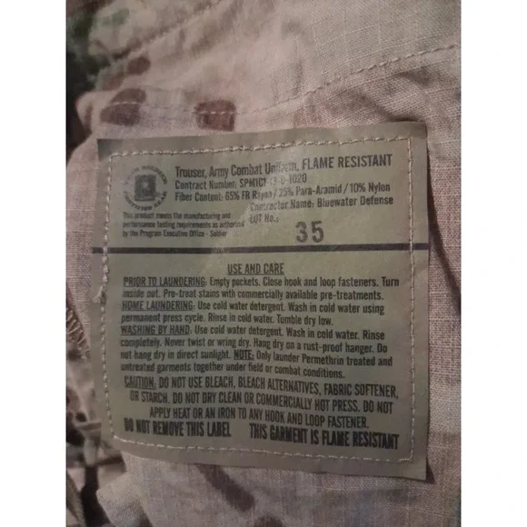 US Army OCP Multicam FR Combat Trousers XL Camo Insect Shield W39-43 X 29-32 NWT